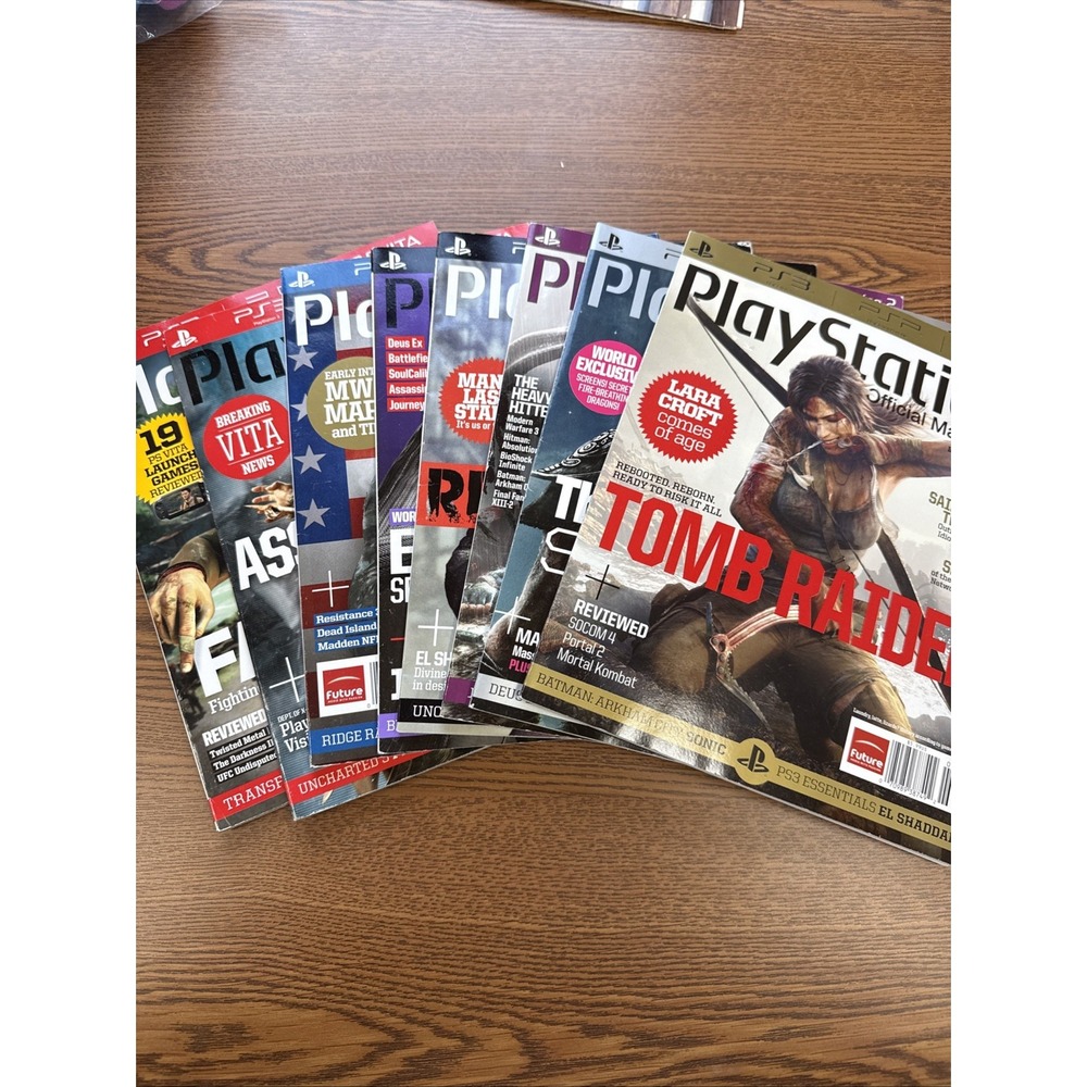 Lot Of 8 PlayStation Official Magazine 2011 Plus Bonus~Lara Croft~assassin Etc